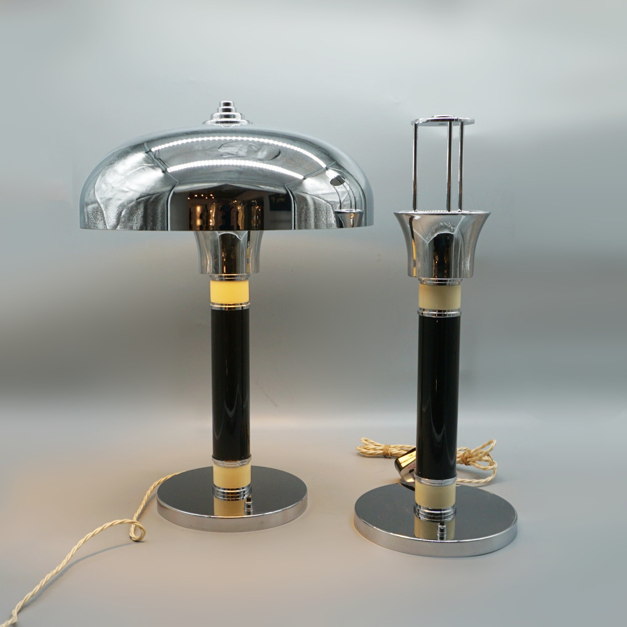 Art Deco Bakelite and Chrome Dome Lamps - Jeroen Markies Art Deco