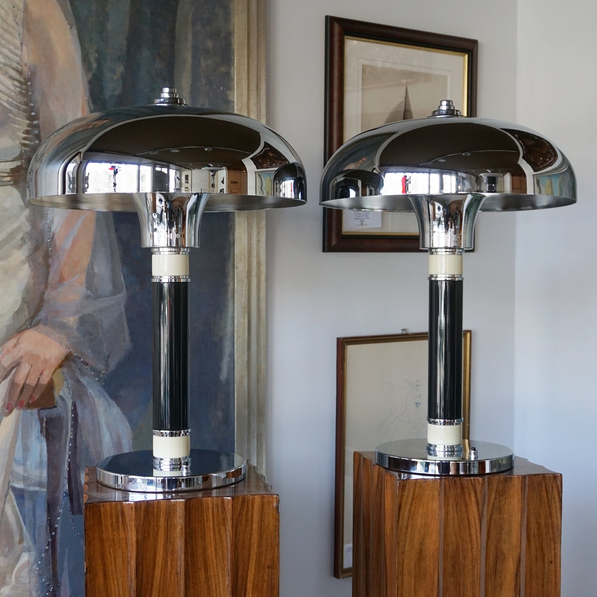 Art Deco Bakelite and Chrome Dome Lamps - Jeroen Markies Art Deco
