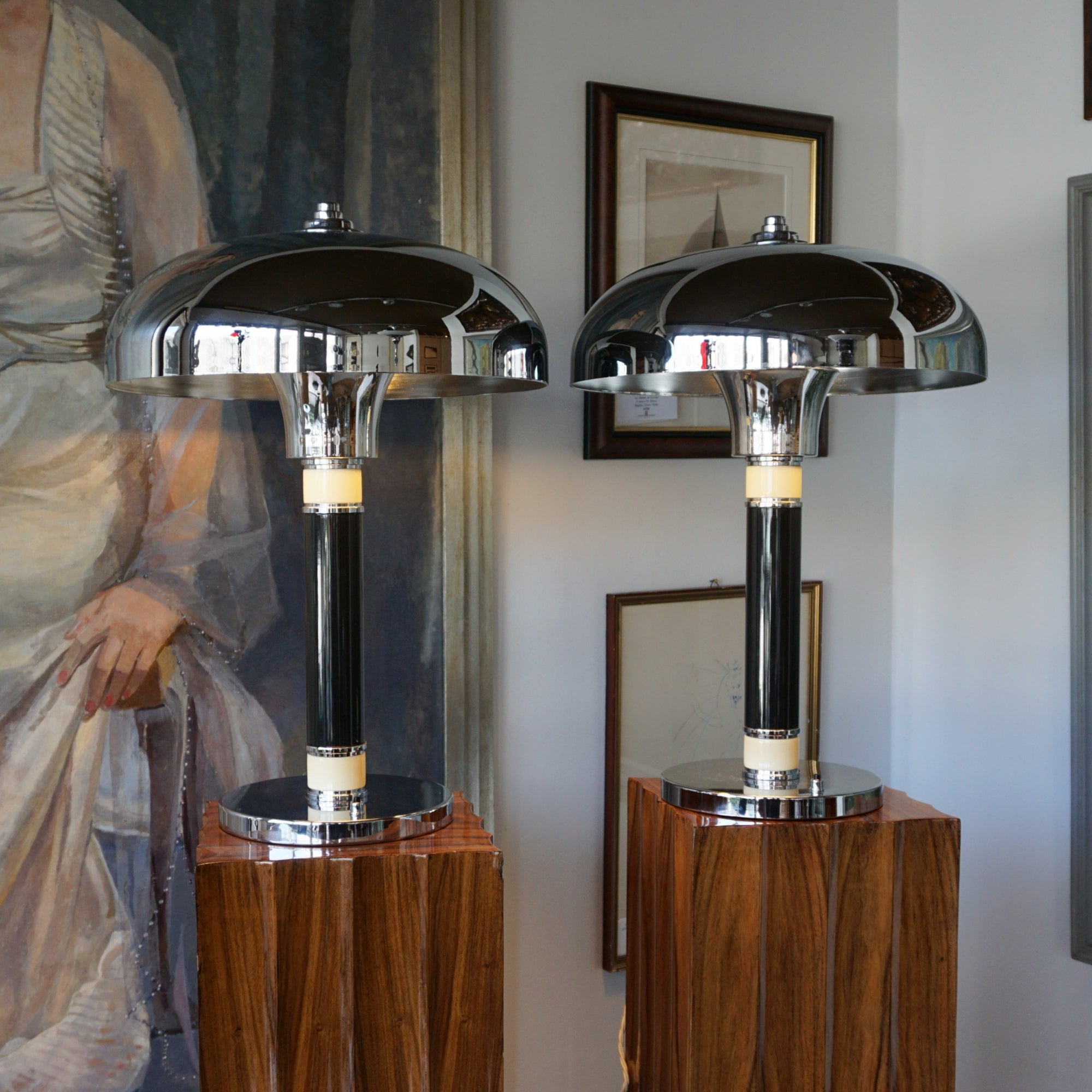 Art Deco Bakelite and Chrome Dome Lamps - Jeroen Markies Art Deco