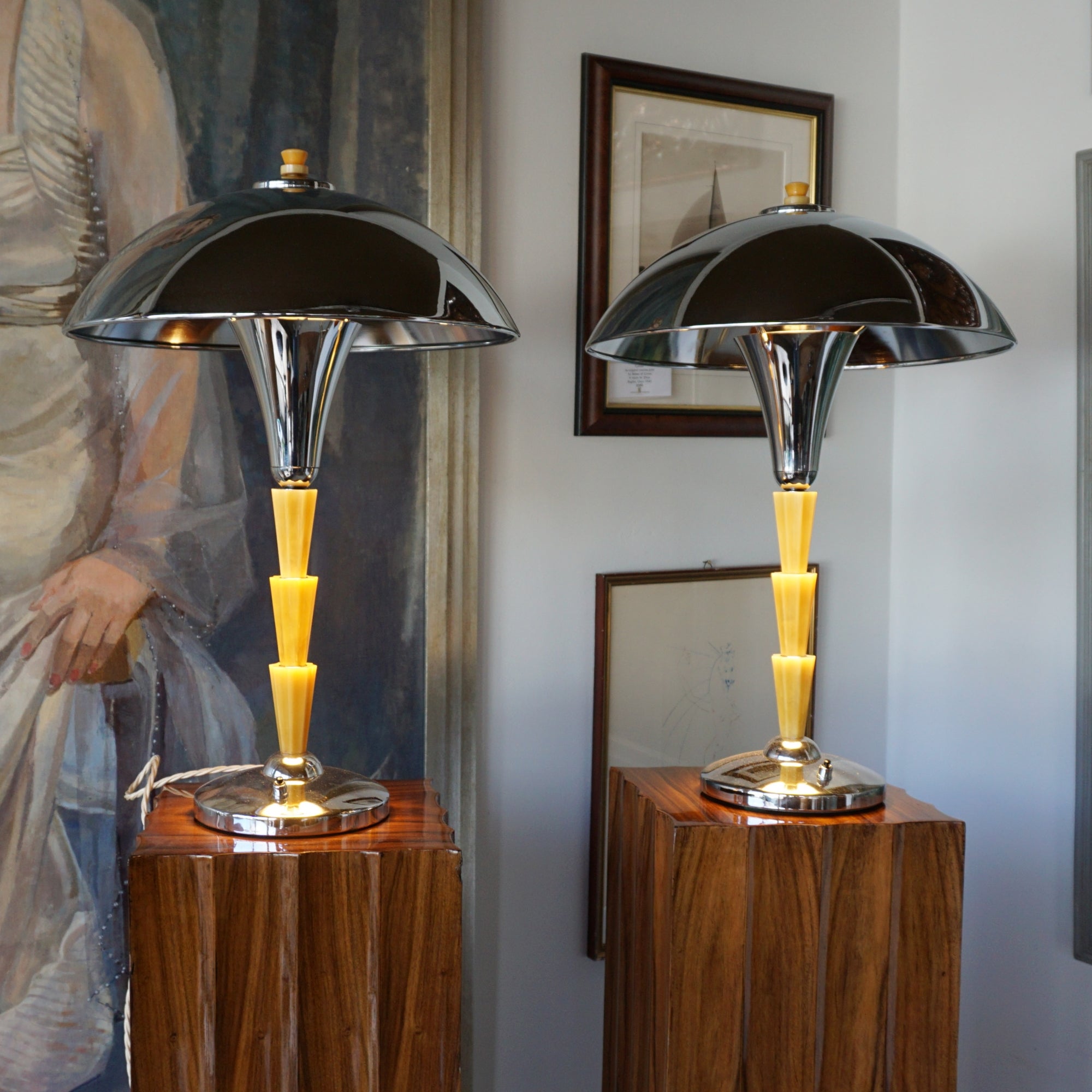 Bakelite and Chrome Art Deco Table Lamps - Jeroen Markies Art Deco