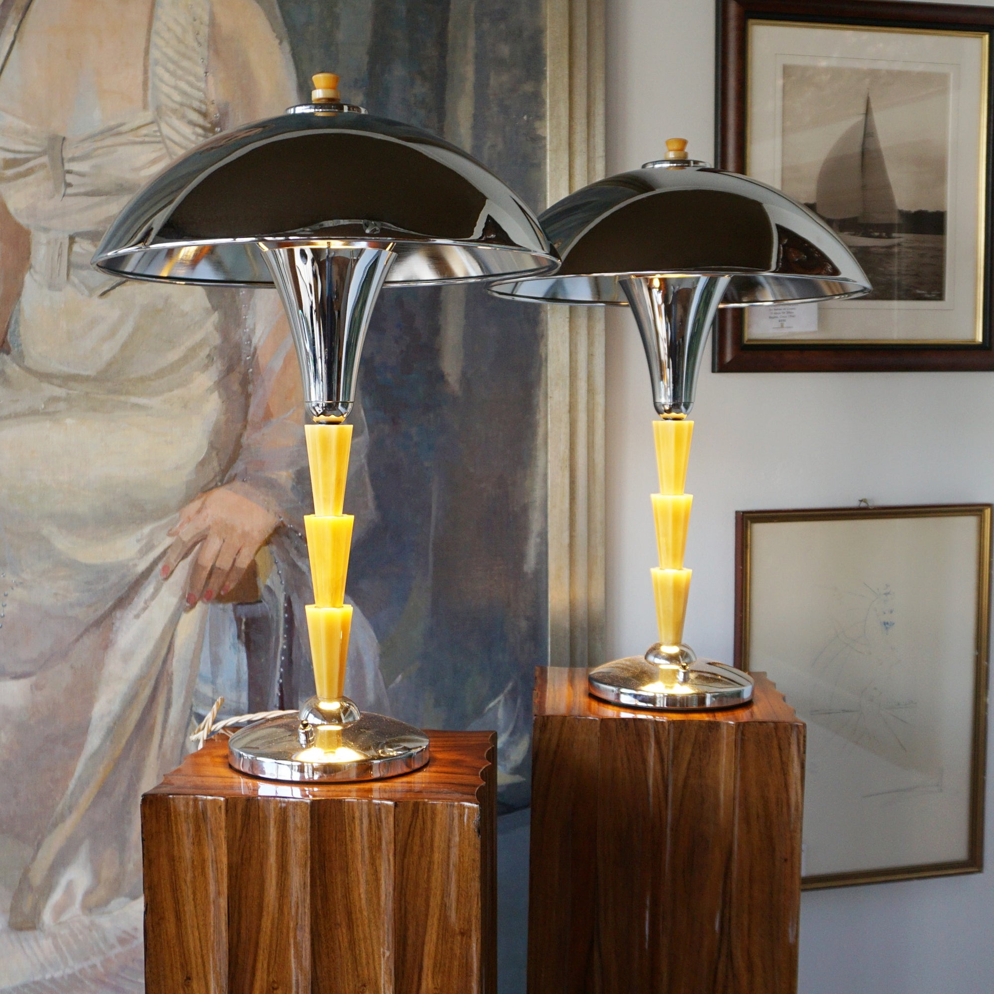 Bakelite and Chrome Art Deco Table Lamps - Jeroen Markies Art Deco