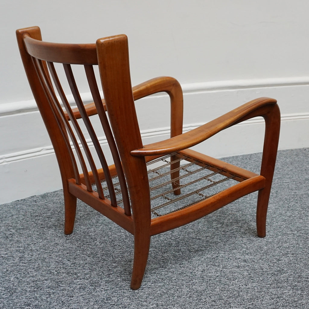 Vintage Pair of Italian Armchairs Designed by Paolo Buffa Circa 1950 Cherry Wood - Jeroen Markies Art Deco