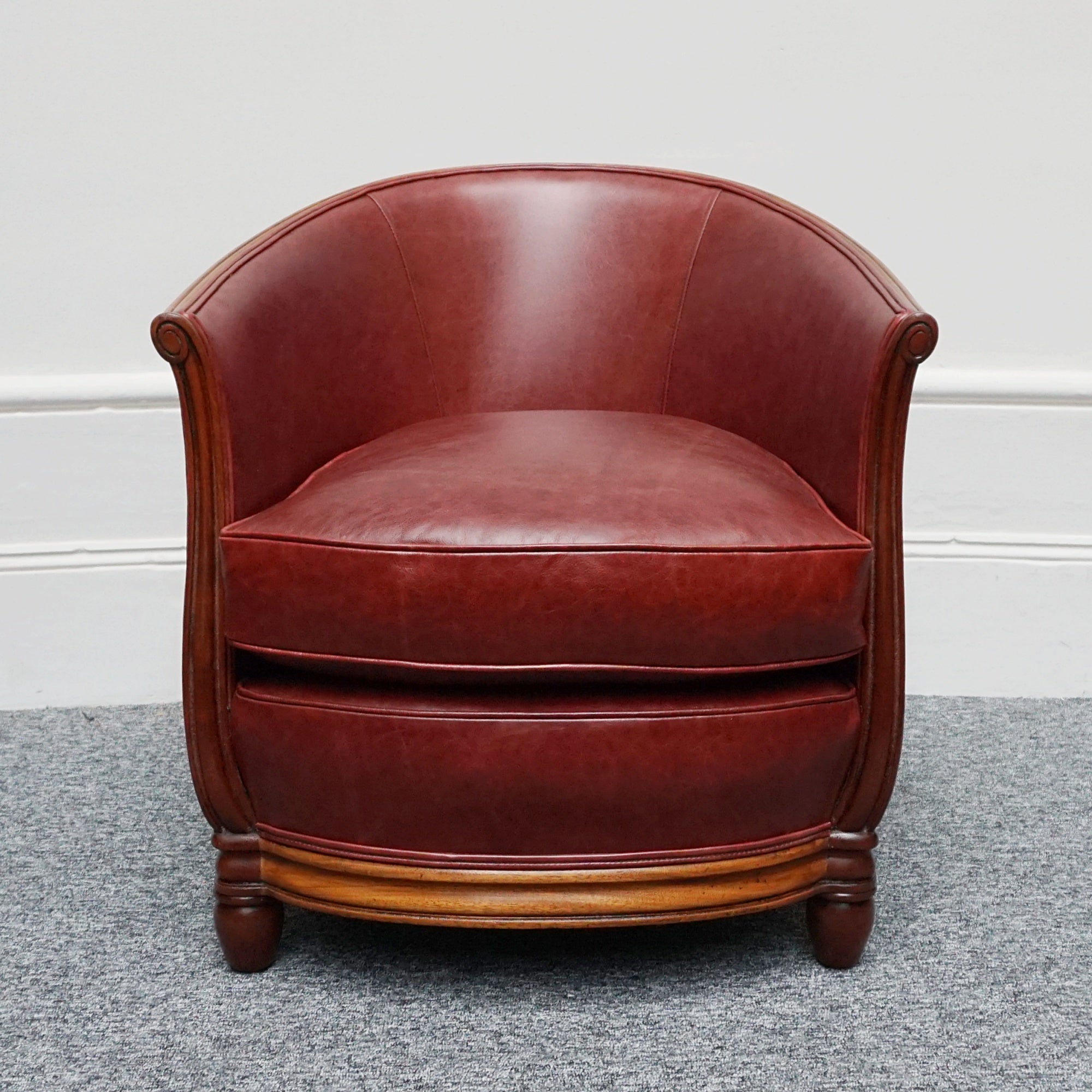 Vintage Art Deco Red Leather Club Chairs - Jeroen Markies Art Deco