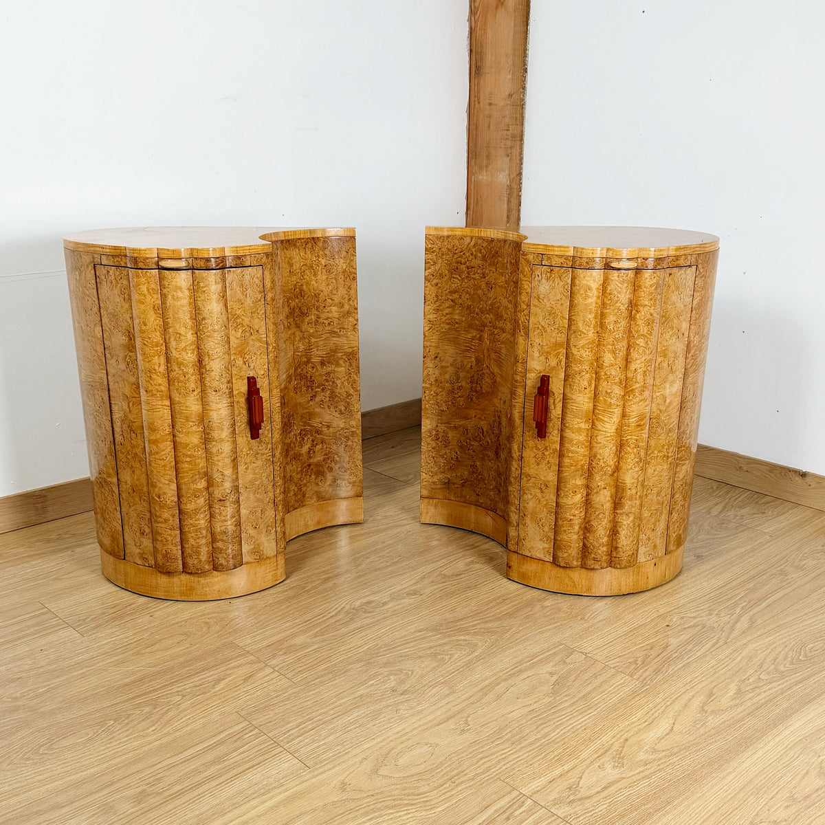 Pair of Art Deco Burr Walnut Cabinets | Markies Antiques Ltd