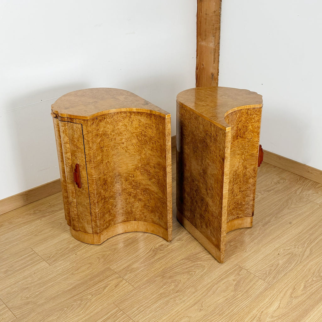 Pair of Art Deco Burr Walnut Cabinets | Markies Antiques Ltd