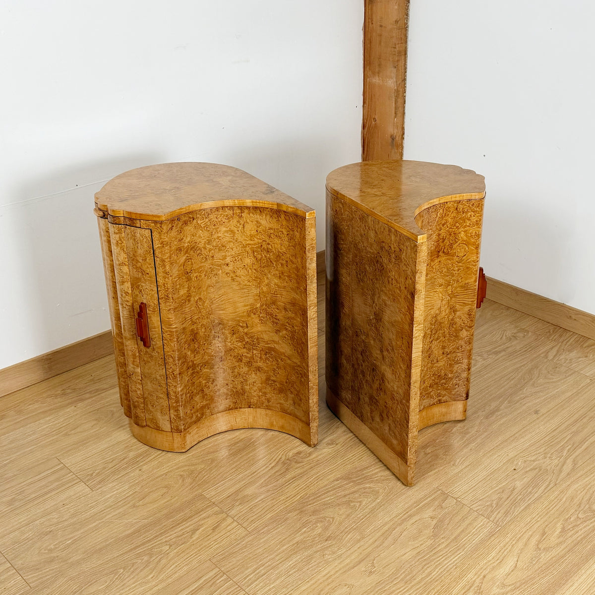 Pair of Art Deco Burr Walnut Cabinets | Markies Antiques Ltd