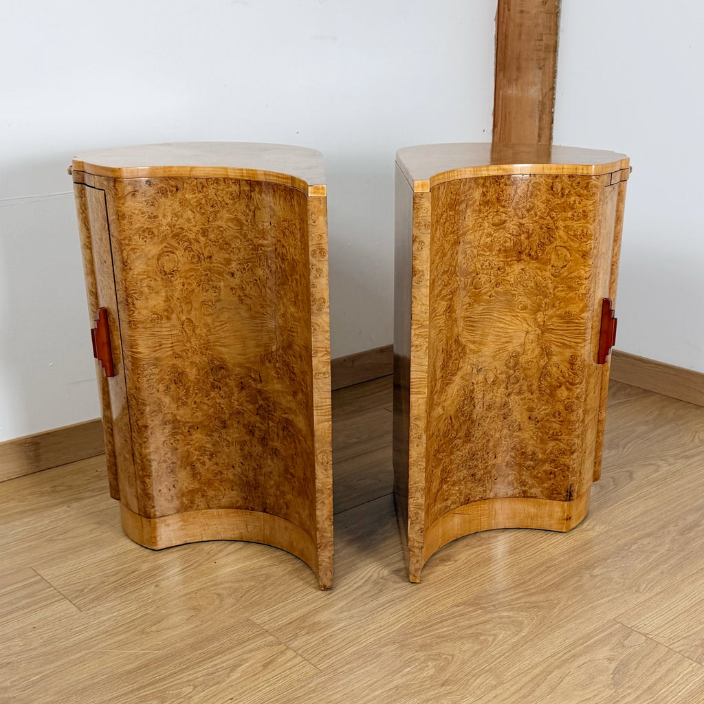 Pair of Art Deco Burr Walnut Cabinets | Markies Antiques Ltd