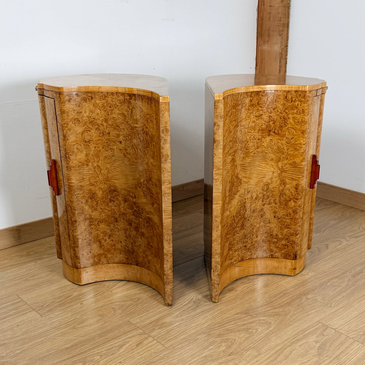Pair of Art Deco Burr Walnut Cabinets | Markies Antiques Ltd