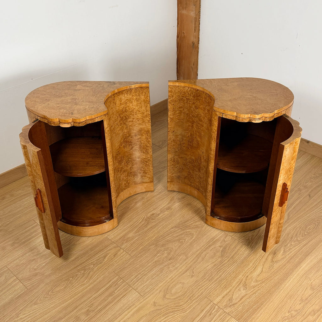 Pair of Art Deco Burr Walnut Cabinets | Markies Antiques Ltd