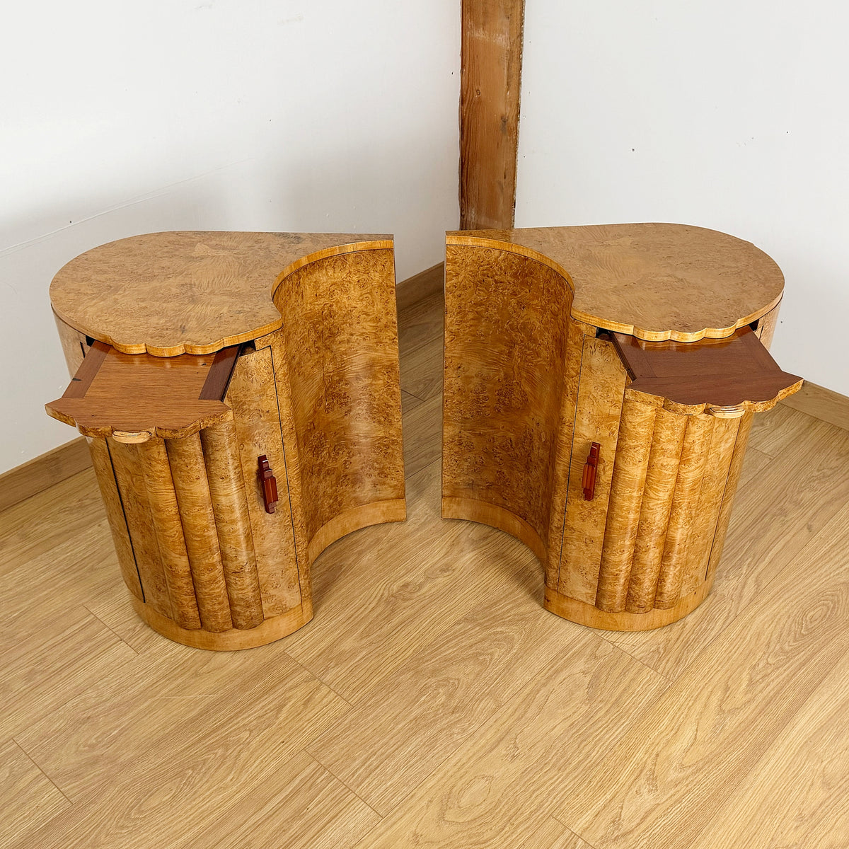 Pair of Art Deco Burr Walnut Cabinets | Markies Antiques Ltd
