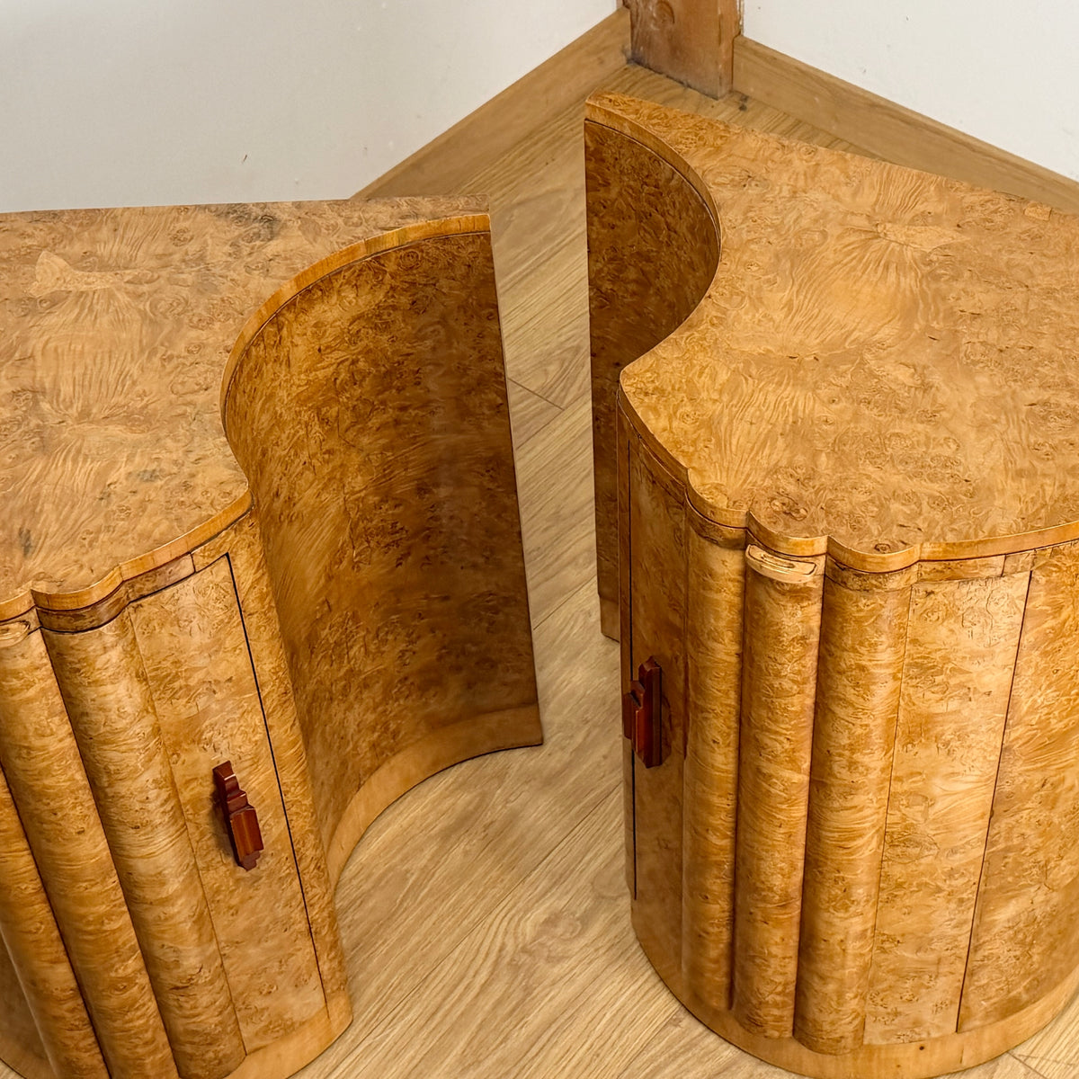Pair of Art Deco Burr Walnut Cabinets | Markies Antiques Ltd