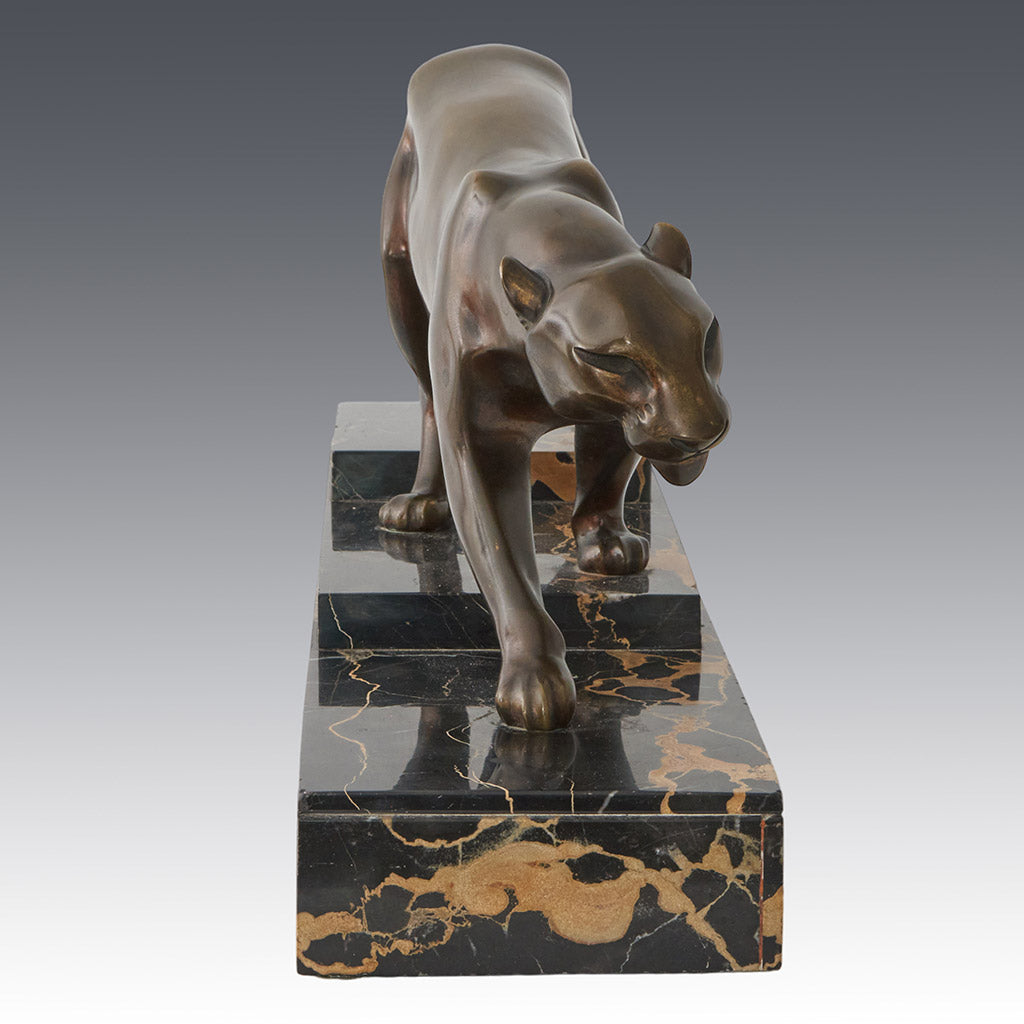 An Art Deco Panther by Henri Molins. 1930's sculpture, bronze Animalia. - Jeroen Markies Art Deco