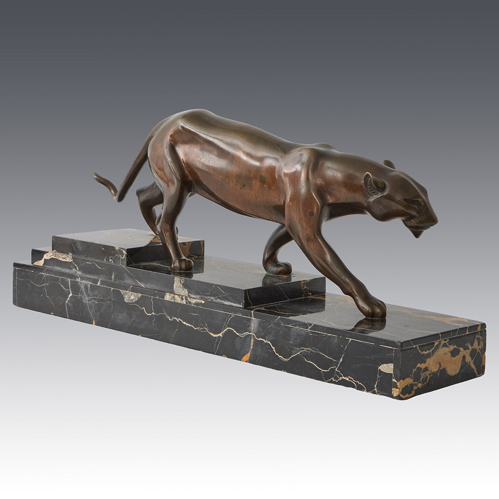 An Art Deco Panther by Henri Molins. 1930's sculpture, bronze Animalia. - Jeroen Markies Art Deco