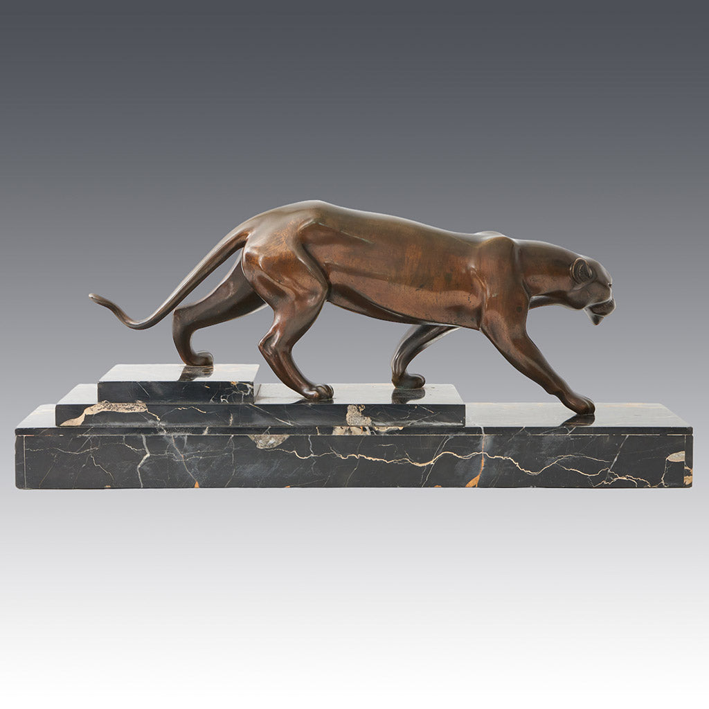 An Art Deco Panther by Henri Molins. 1930's sculpture, bronze Animalia. - Jeroen Markies Art Deco