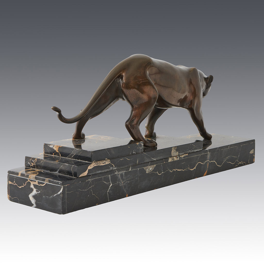 An Art Deco Panther by Henri Molins. 1930's sculpture, bronze Animalia. - Jeroen Markies Art Deco