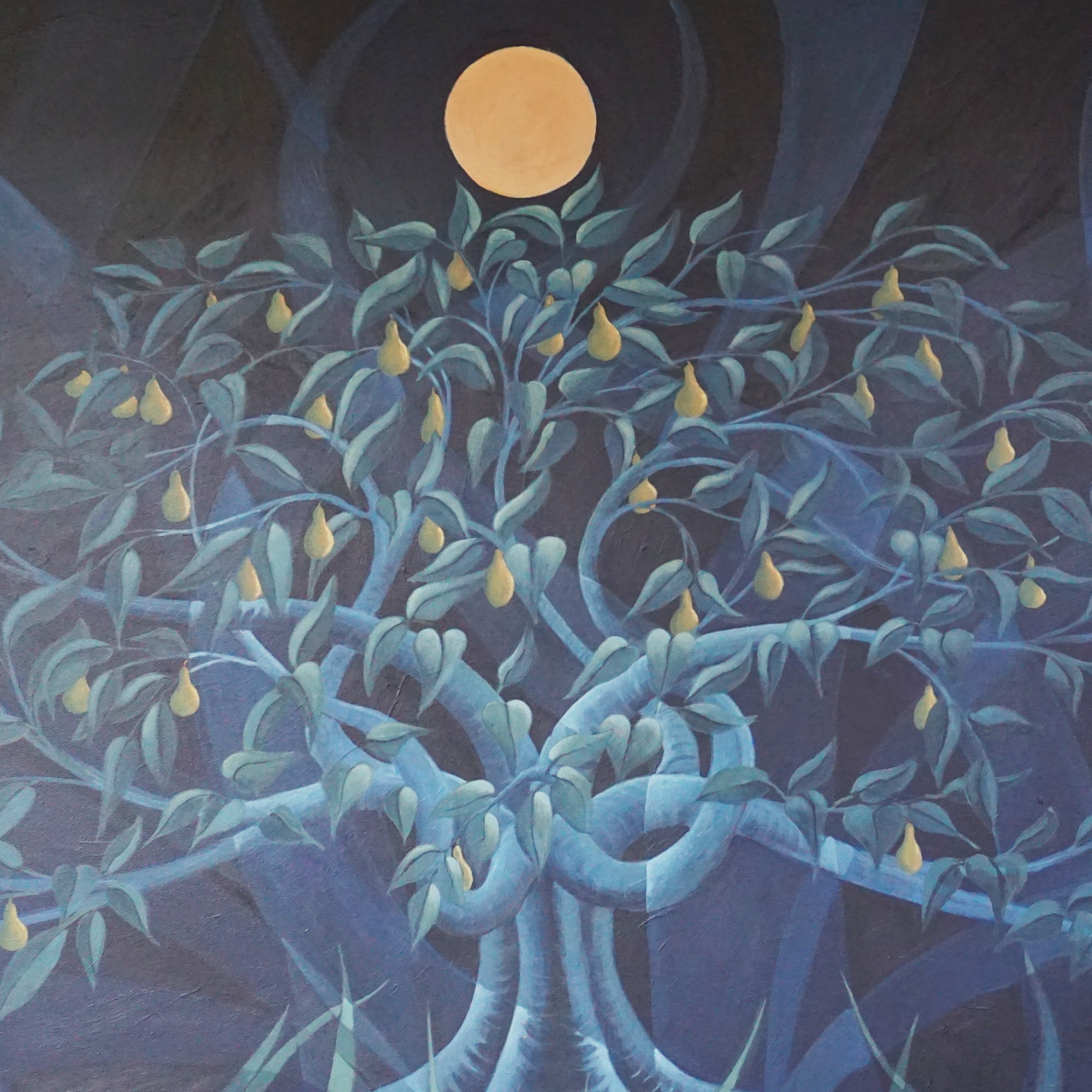 'Pear Tree in Moonlight' Contemporary Oil on Canvas by Vera Jefferson - Jeroen Markies Art Deco