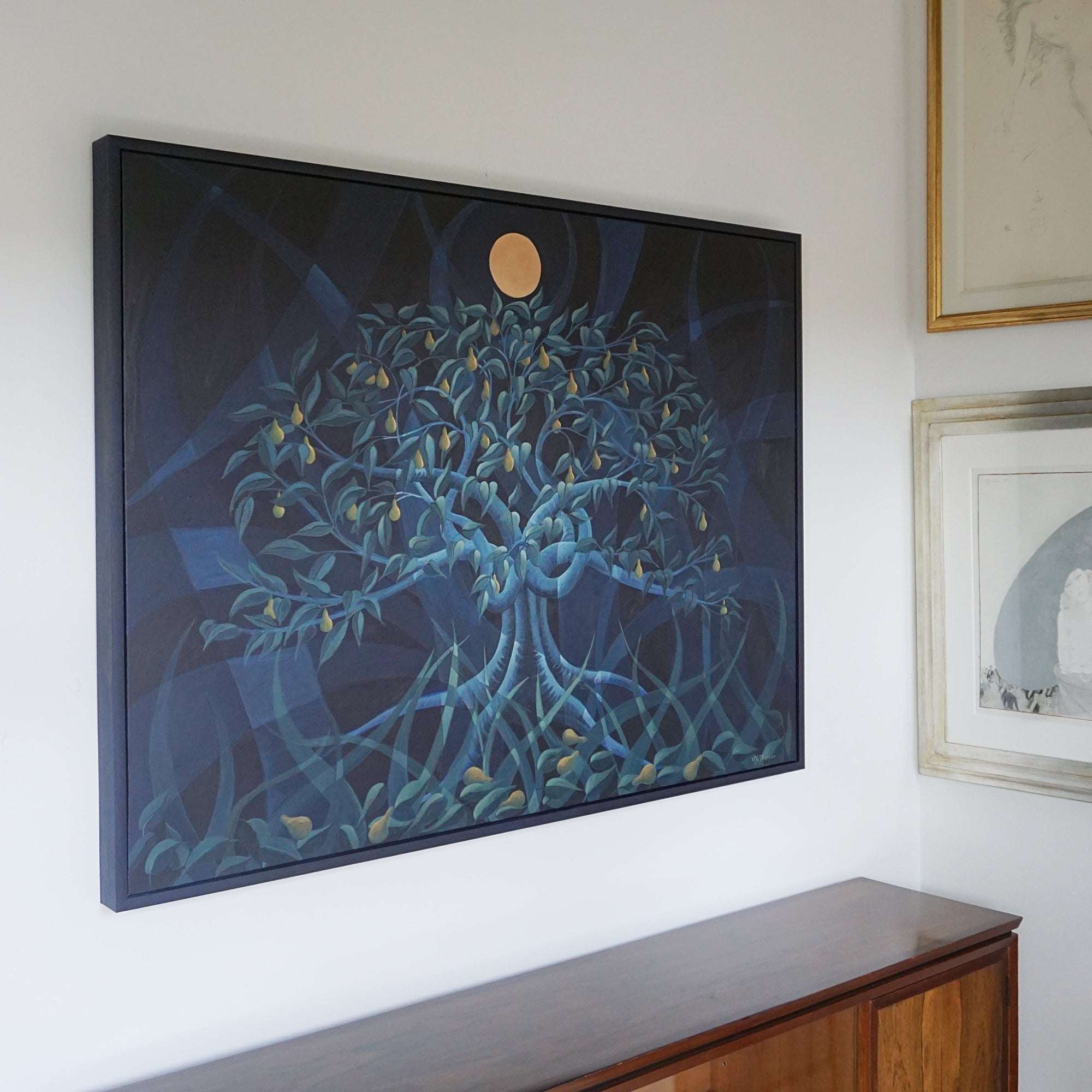 'Pear Tree in Moonlight' Contemporary Oil on Canvas by Vera Jefferson - Jeroen Markies Art Deco