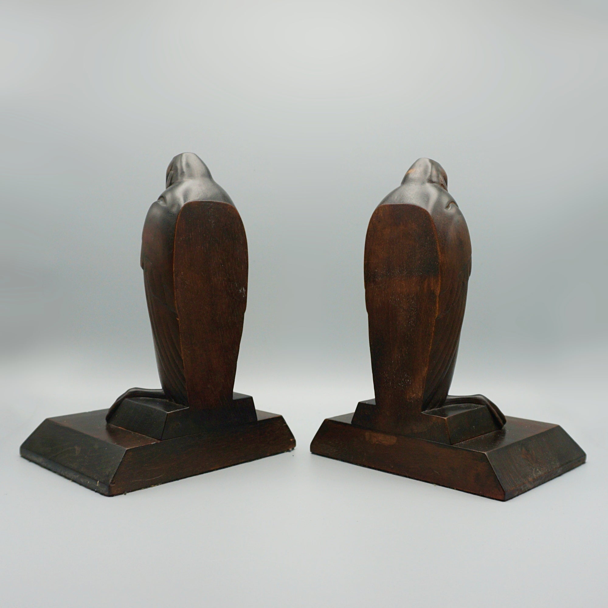 Pair of Carved Wooden Marabou Stork Bookends