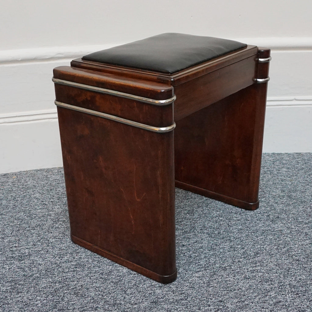 Flame Mahogany wooden mini upright piano by Eavestaff. Art Deco pianette - Jeroen Markies Art Deco