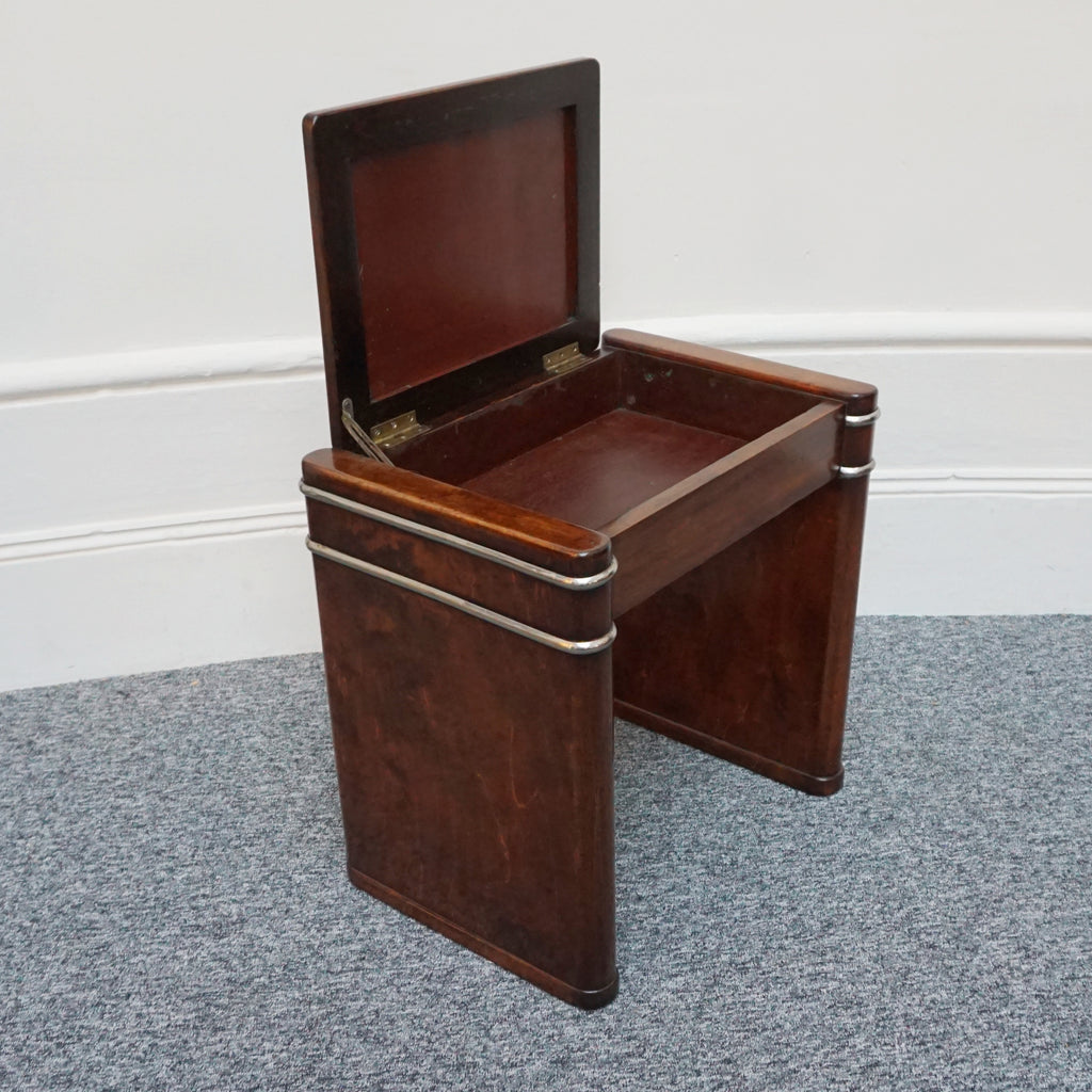 Flame Mahogany wooden mini upright piano by Eavestaff. Art Deco pianette - Jeroen Markies Art Deco