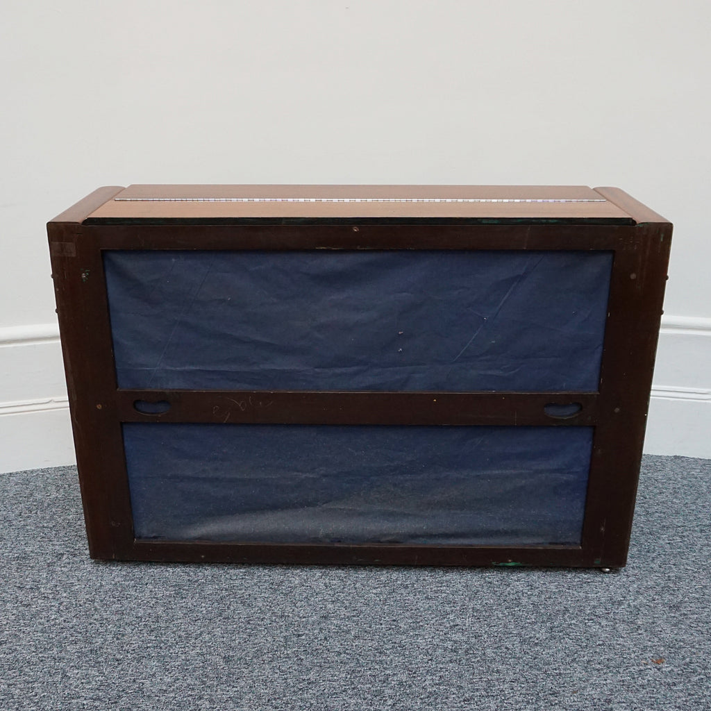 Flame Mahogany wooden mini upright piano by Eavestaff. Art Deco pianette - Jeroen Markies Art Deco