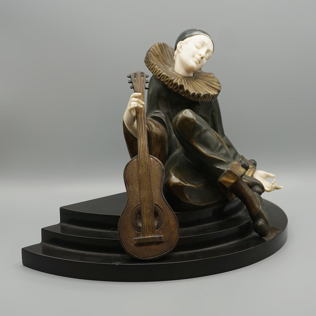 'Sleep of the Pierrot' Art Deco Bronze Sculpture by Alfred Gilbert - Markies Antiques Ltd