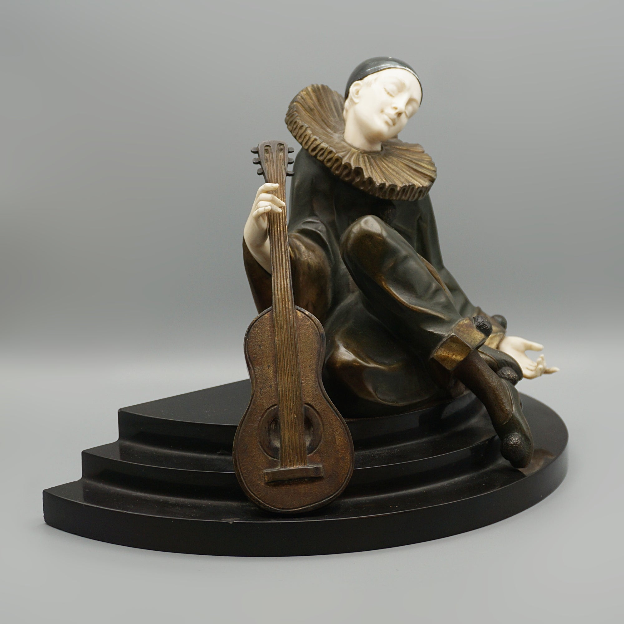 'Sleep of the Pierrot' Art Deco Bronze Sculpture by Alfred Gilbert - Markies Antiques Ltd