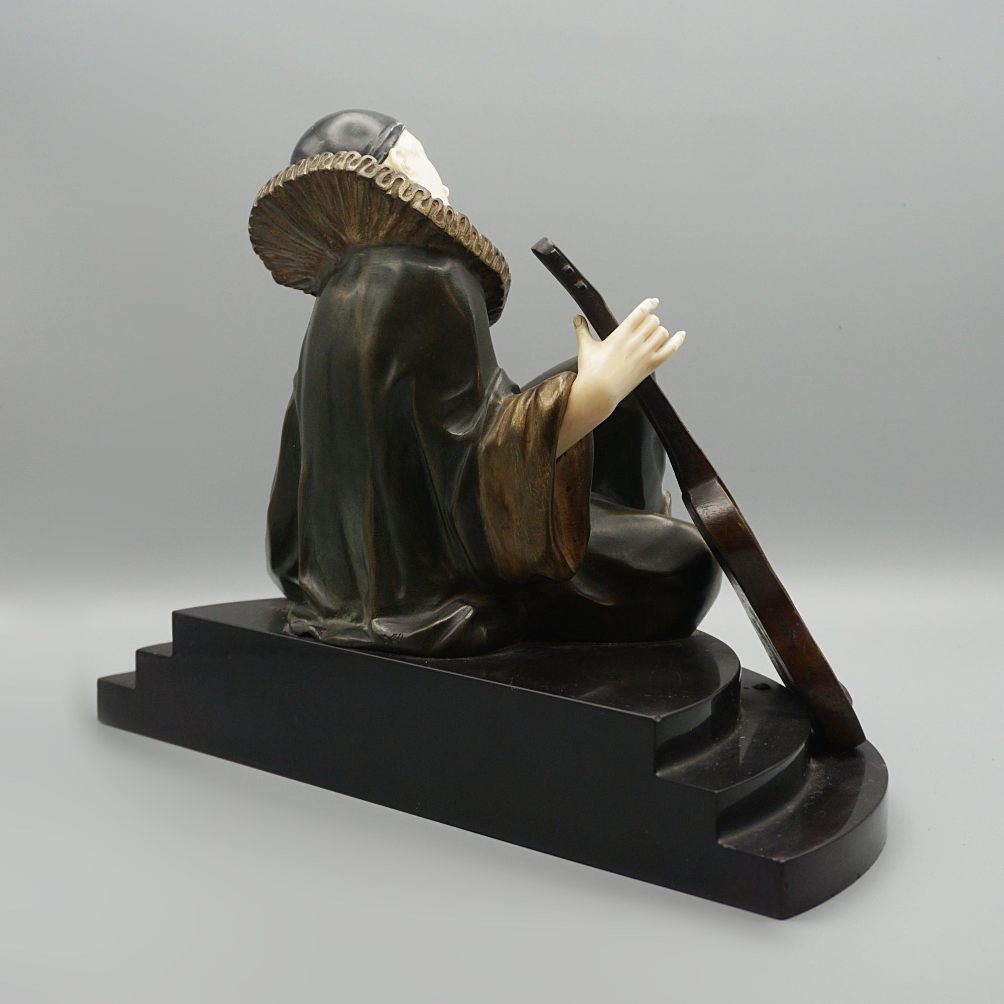 'Sleep of the Pierrot' Art Deco Bronze Sculpture by Alfred Gilbert - Markies Antiques Ltd