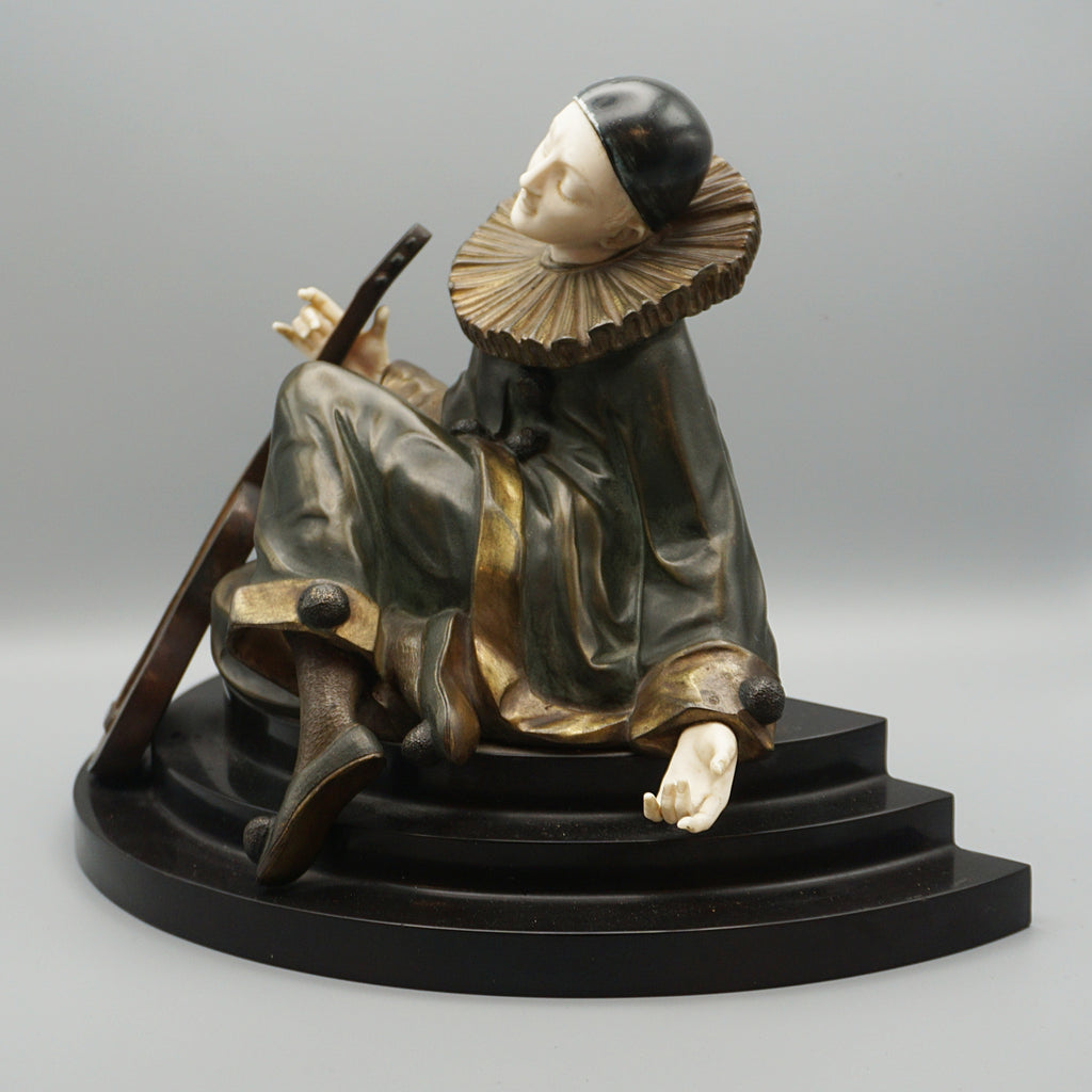 'Sleep of the Pierrot' Art Deco Bronze Sculpture by Alfred Gilbert - Markies Antiques Ltd