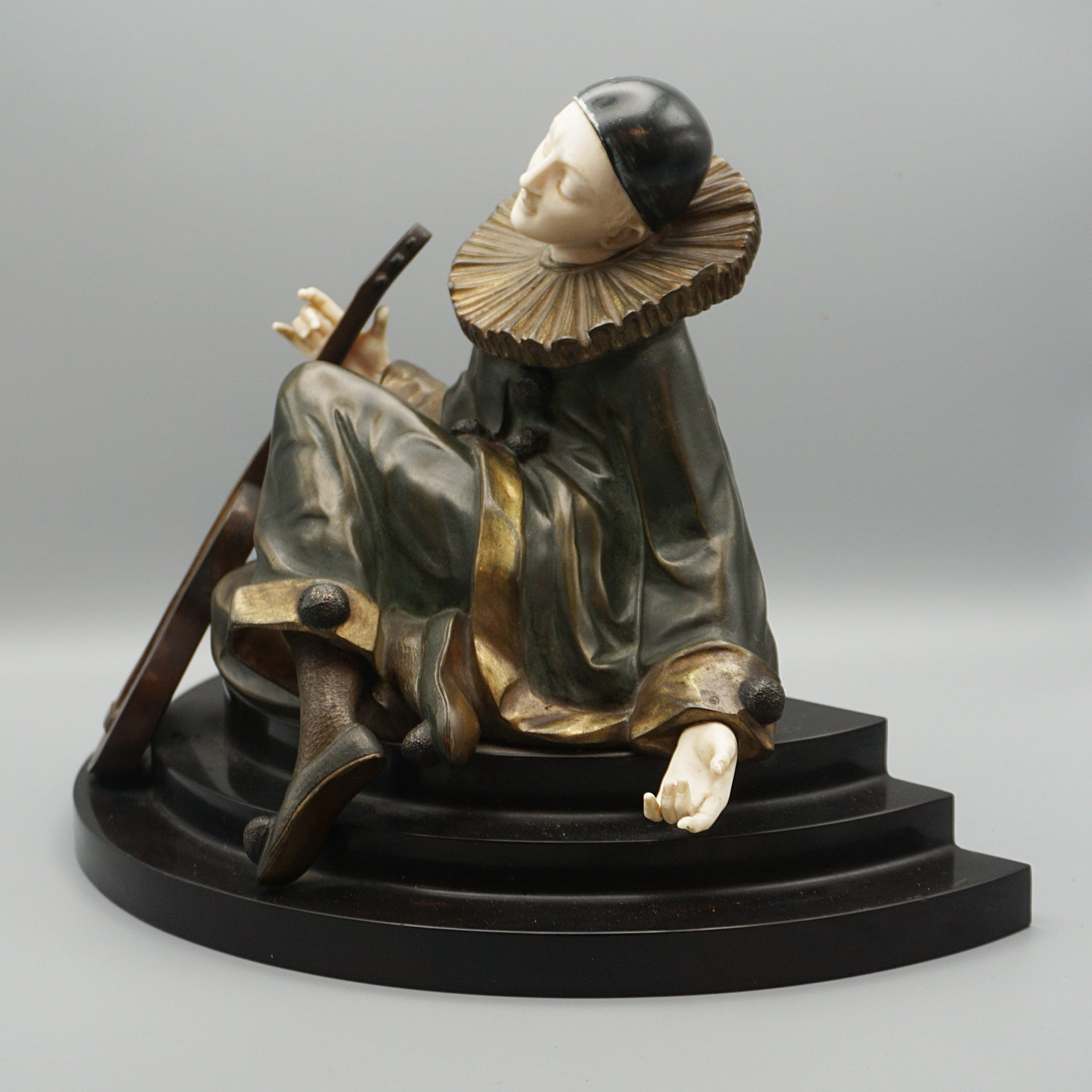 'Sleep of the Pierrot' Art Deco Bronze Sculpture by Alfred Gilbert - Markies Antiques Ltd