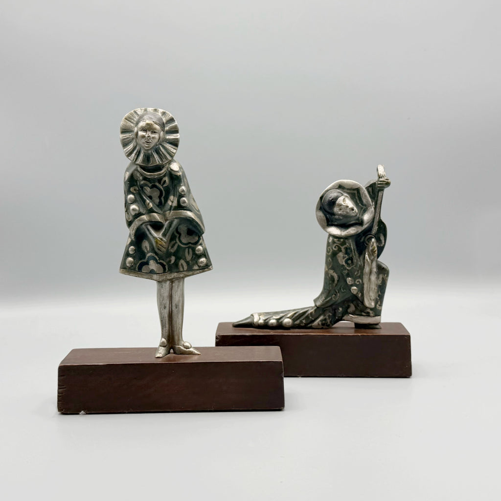 Art Deco Pierrot and Pierrette Bookends - Markies Antiques Ltd