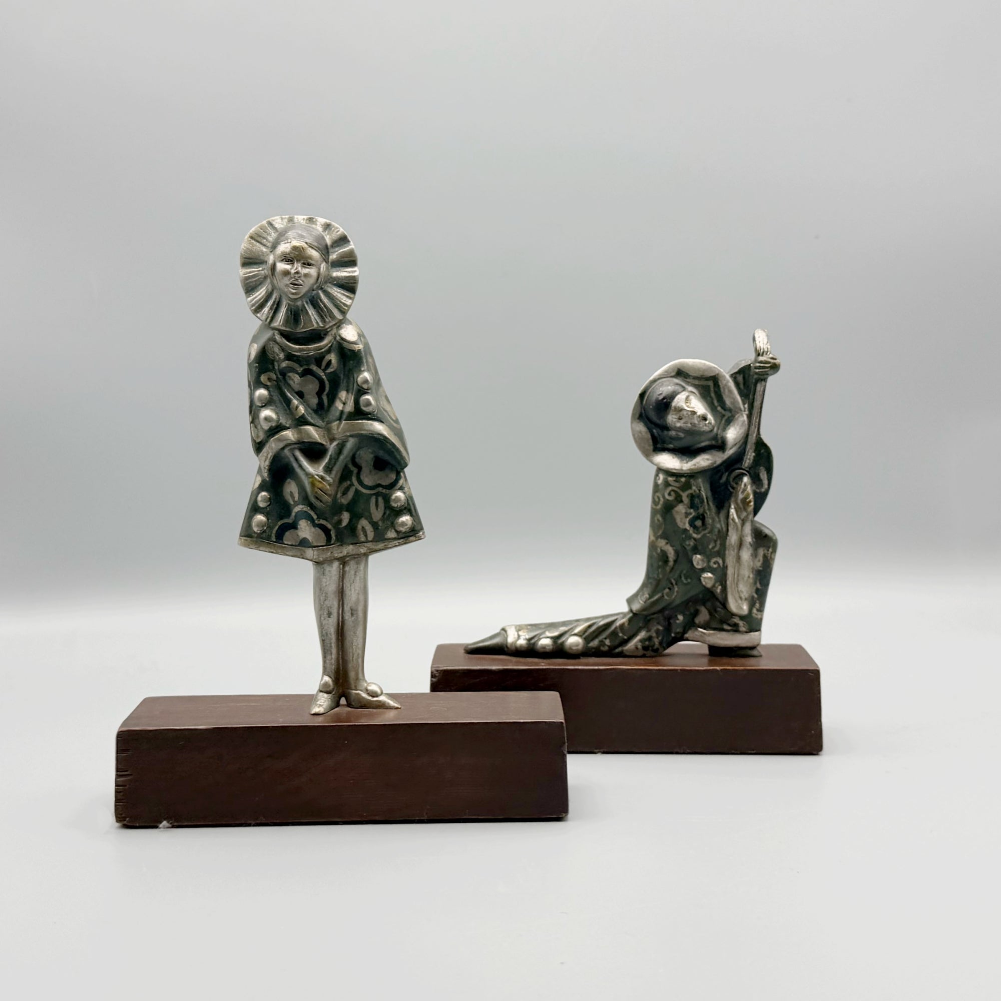 Art Deco Pierrot and Pierrette Bookends - Markies Antiques Ltd