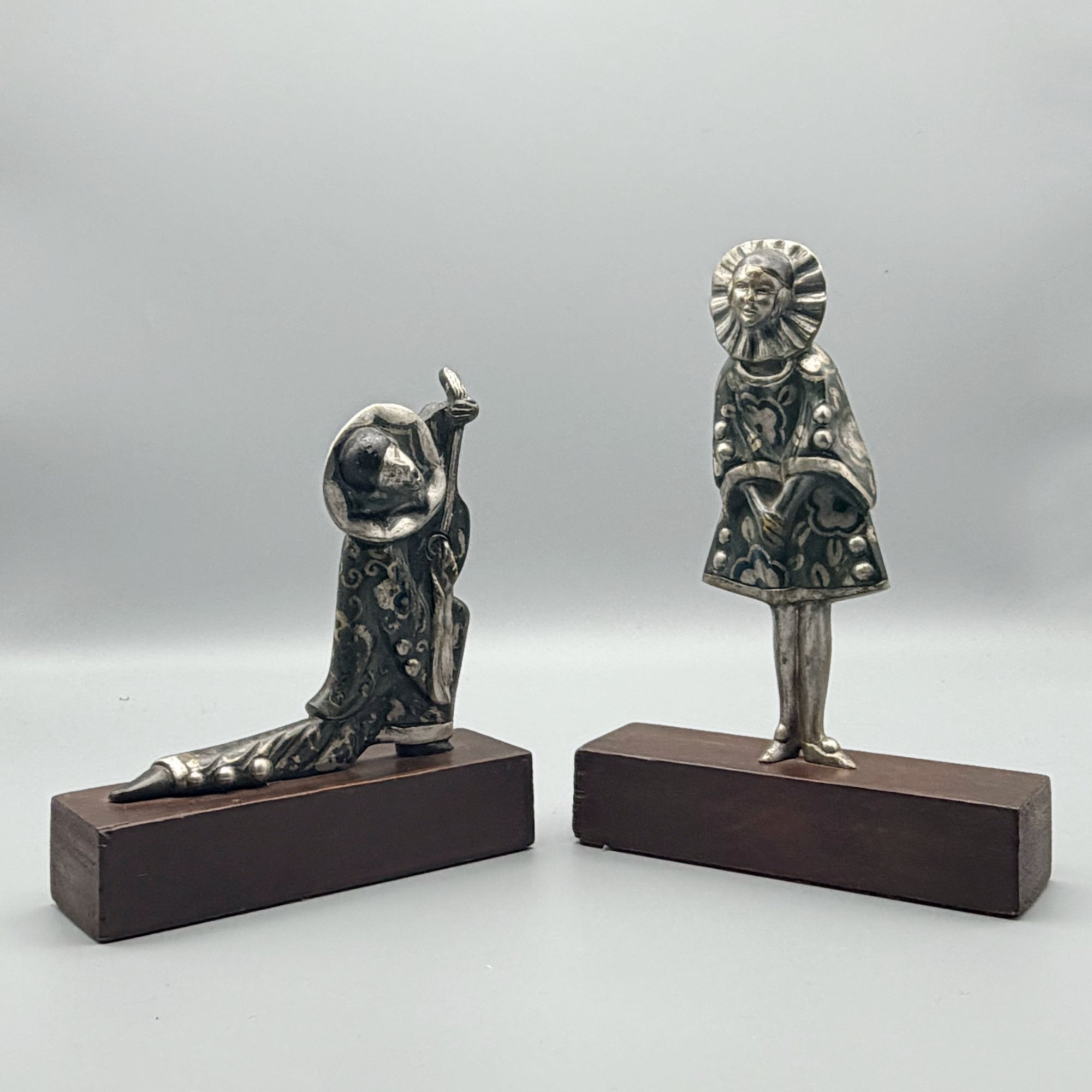 Art Deco Pierrot and Pierrette Bookends - Markies Antiques Ltd