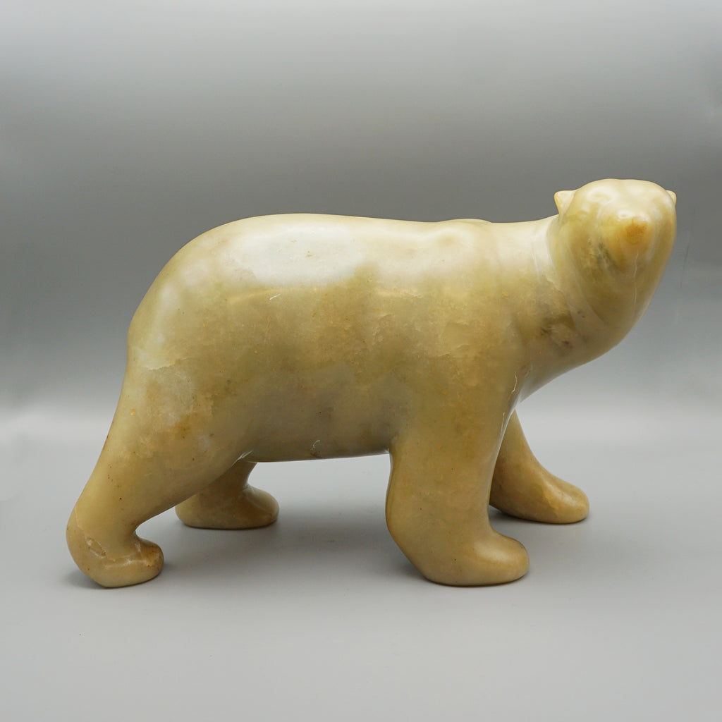 Large Onyx Walking Polar Bear - Markies Antiques Ltd