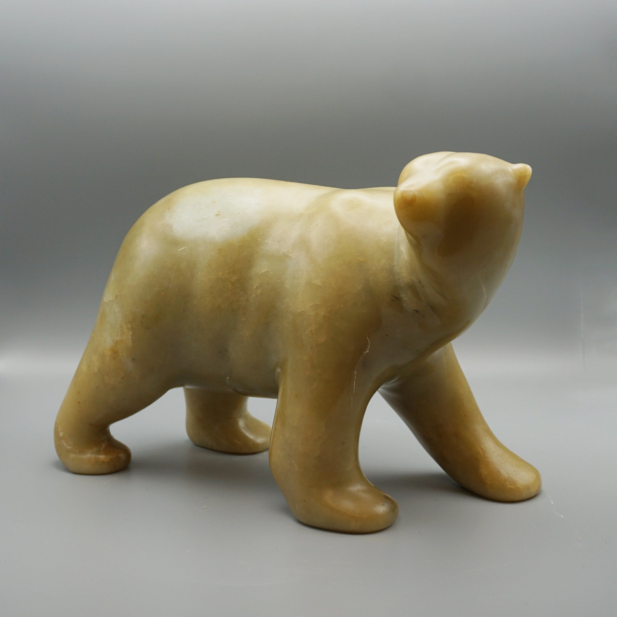 Large Onyx Walking Polar Bear - Markies Antiques Ltd