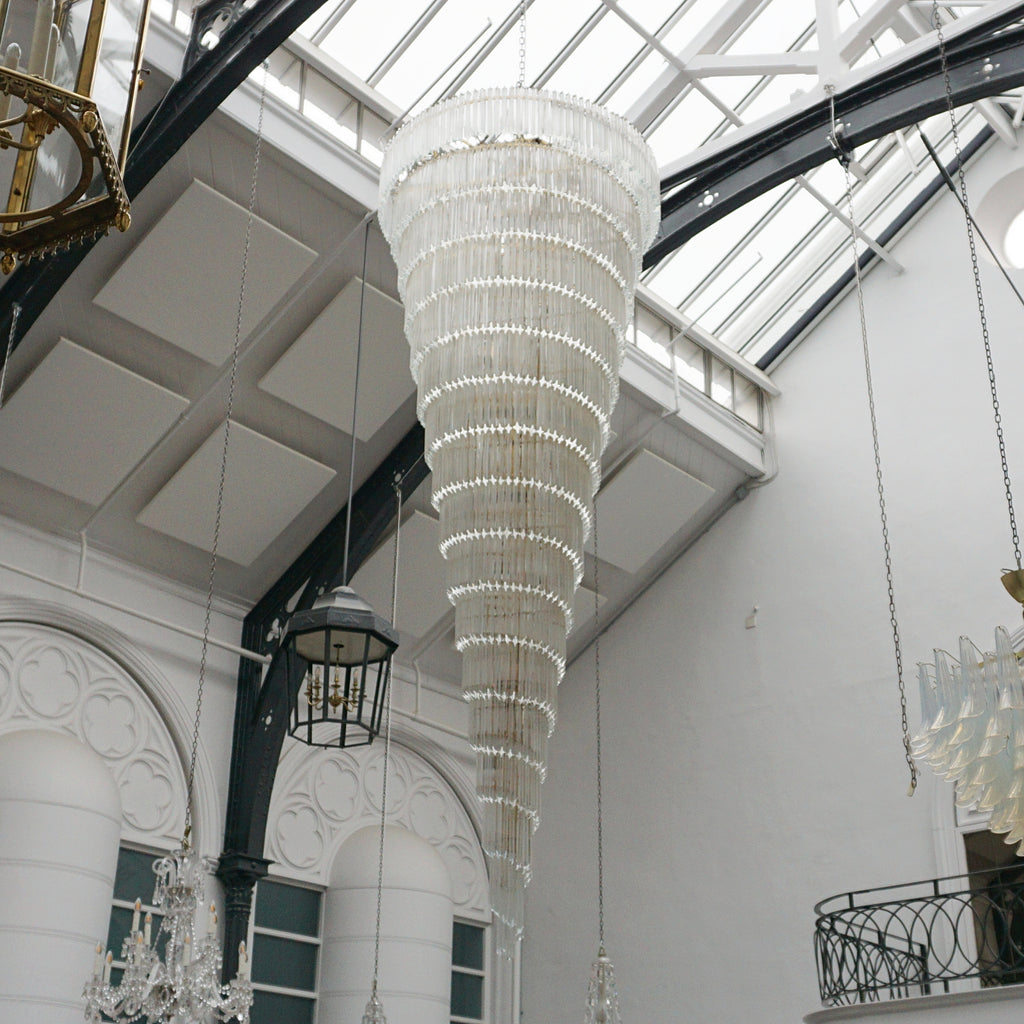 Large and Impressive Murano 'Prism' Stairwell Chandelier - Jeroen Markies Art Deco