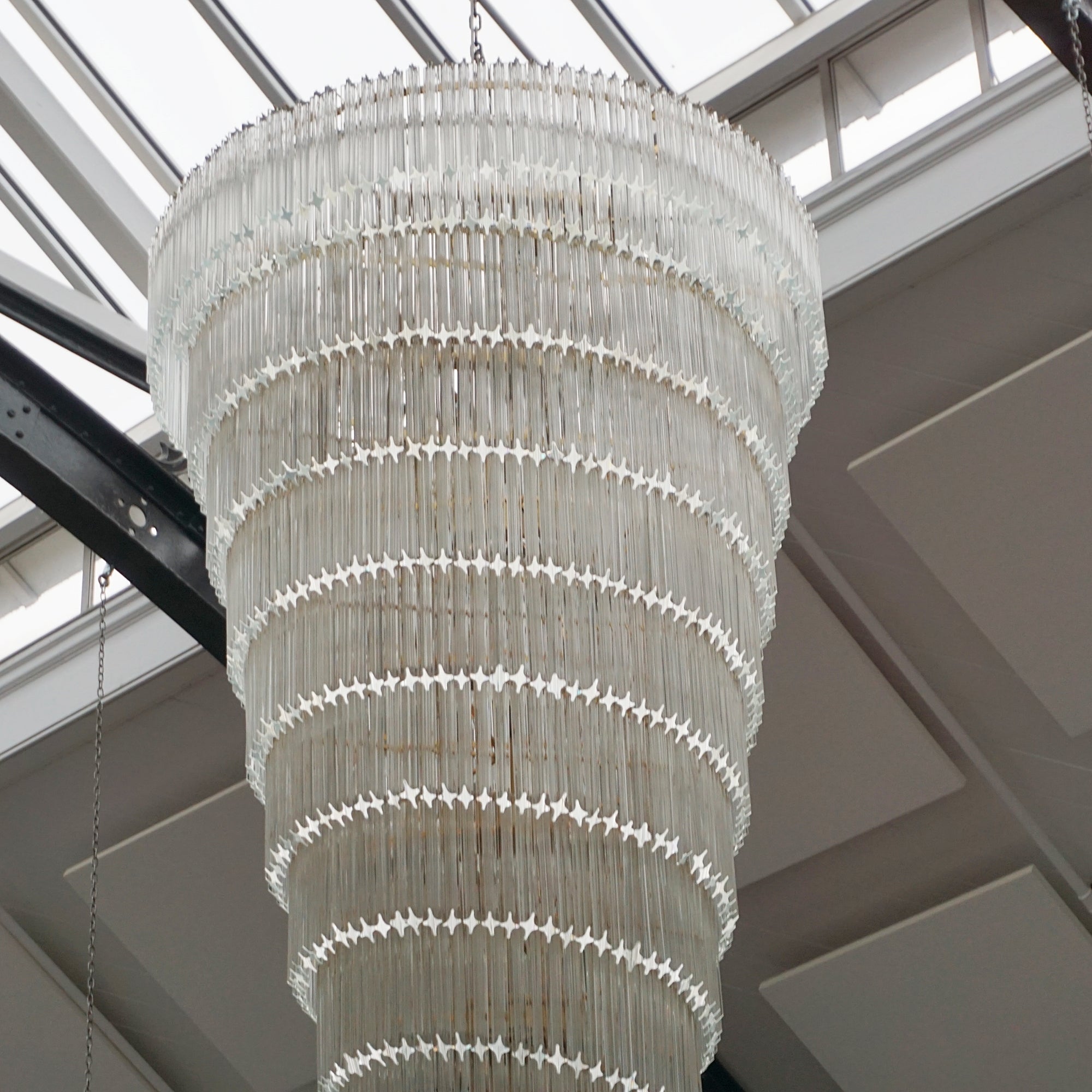 Large and Impressive Murano 'Prism' Stairwell Chandelier - Jeroen Markies Art Deco