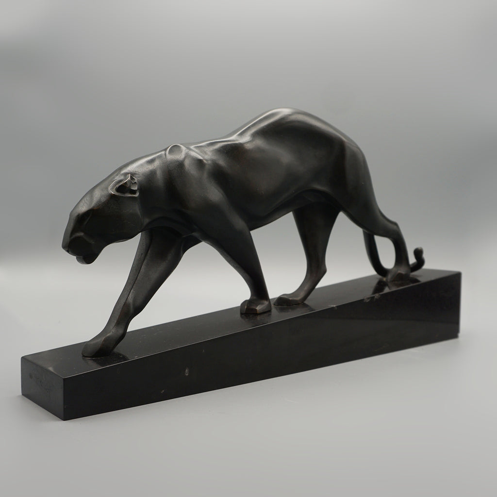 Maurice Prost 'Panthere en Marche' Striding Panther in Bronze by Maurice Prost - Markies Antiques Ltd