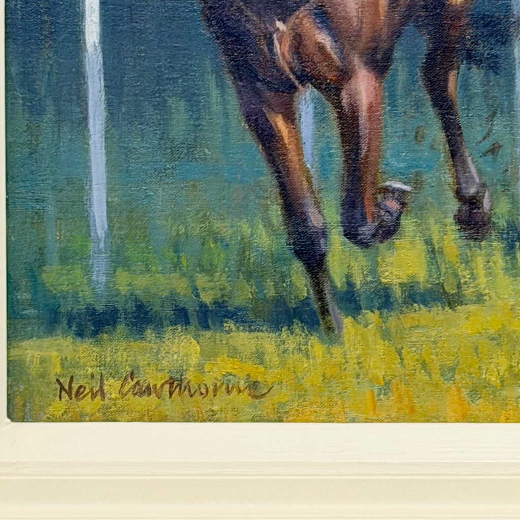 'Racing Around the Bend' Neil Cawthorne Horse Racing Painting | Markies Antiques Ltd