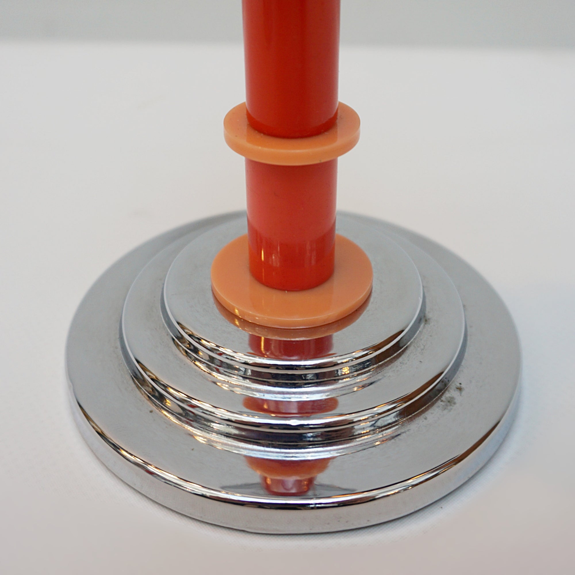 Pair of Art Deco Candlesticks. Bakelite Candlesticks 1930's Candle Holders. Red and Orange Bakelite. Jeroen Markies Art Deco