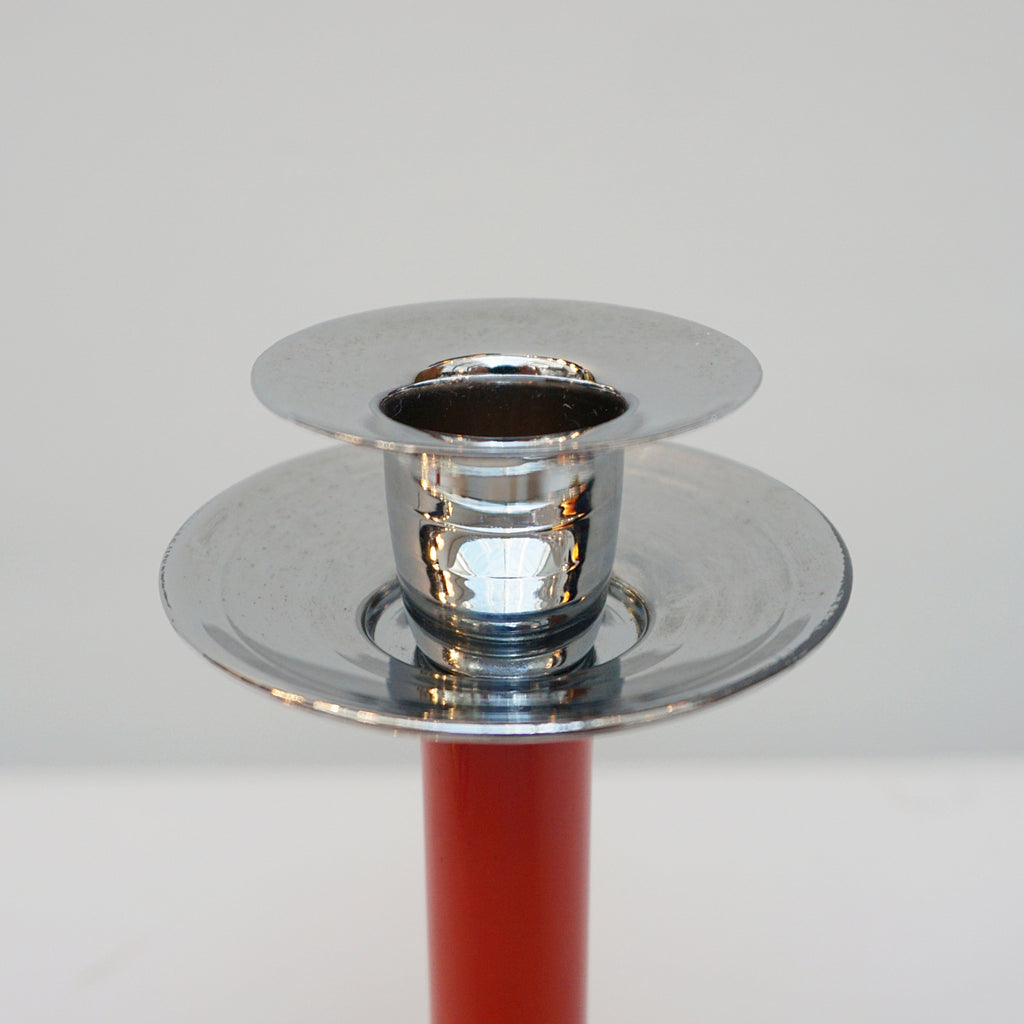 Pair of Art Deco Candlesticks. Bakelite Candlesticks 1930's Candle Holders. Red and Orange Bakelite. Jeroen Markies Art Deco