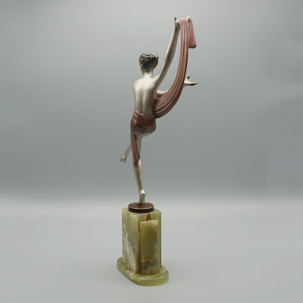 'Scarf Dancer' Josef Lorenzl Cold Painted Bronze Sculpture - Jeroen Markies Art Deco