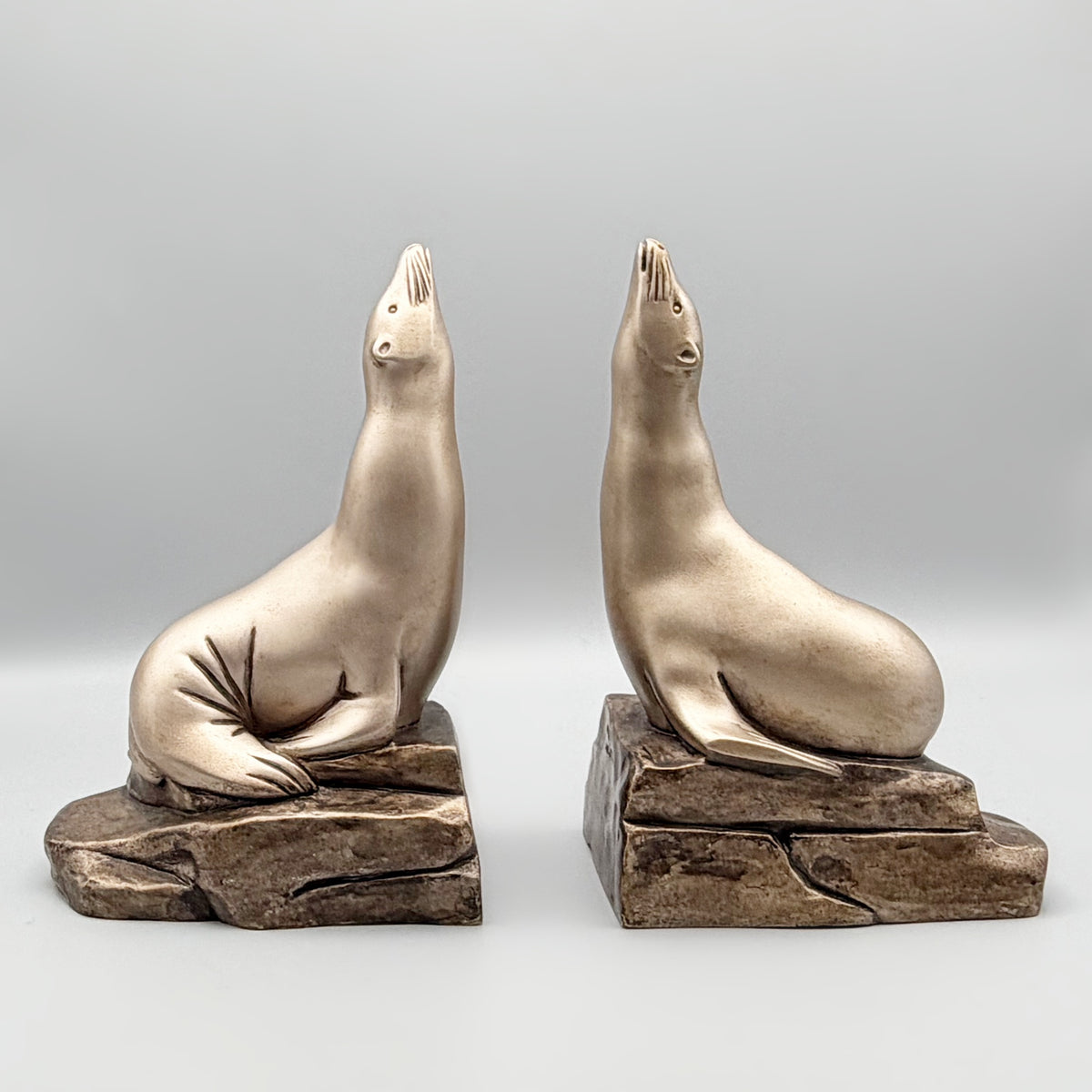 C Omin Original Art Deco Bronze Bookends | Markies Antiques Ltd
