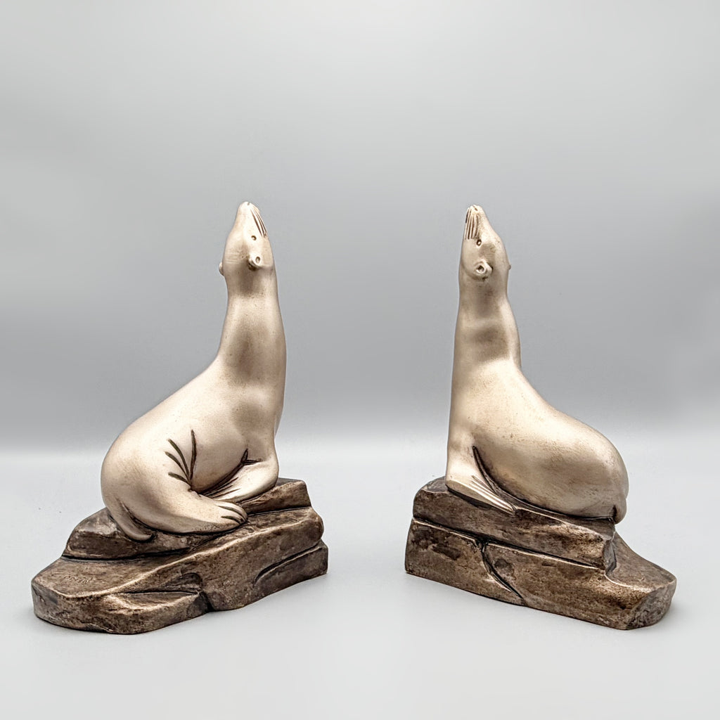 C Omin Original Art Deco Bronze Bookends | Markies Antiques Ltd