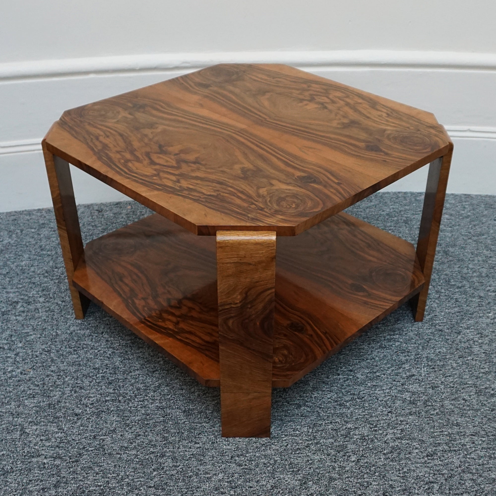 Art Deco Burr Walnut Veneered Side Table - Jeroen Markies Art Deco