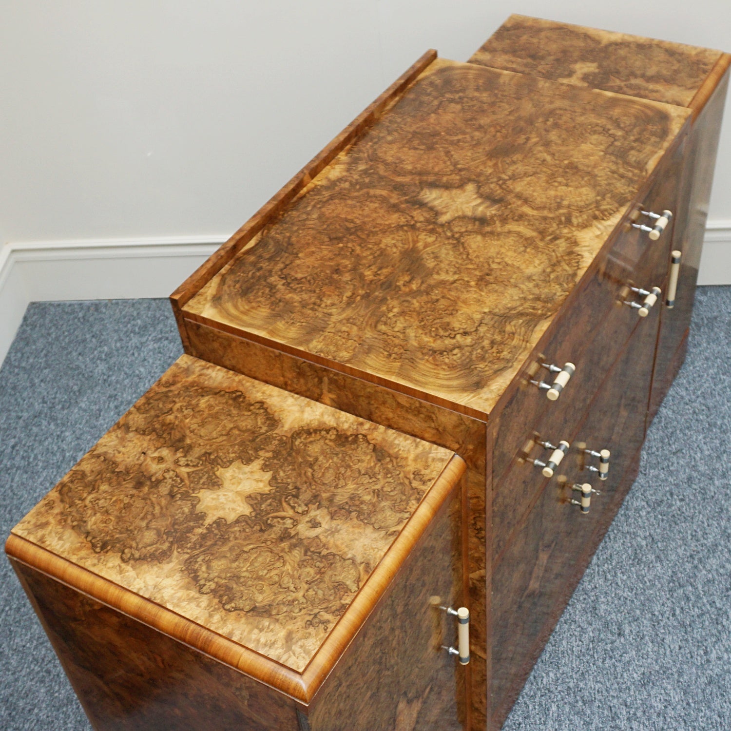 Art Deco Burr Walnut Sideboard - Original Art Deco Furniture - Jeroen Markies Art Deco