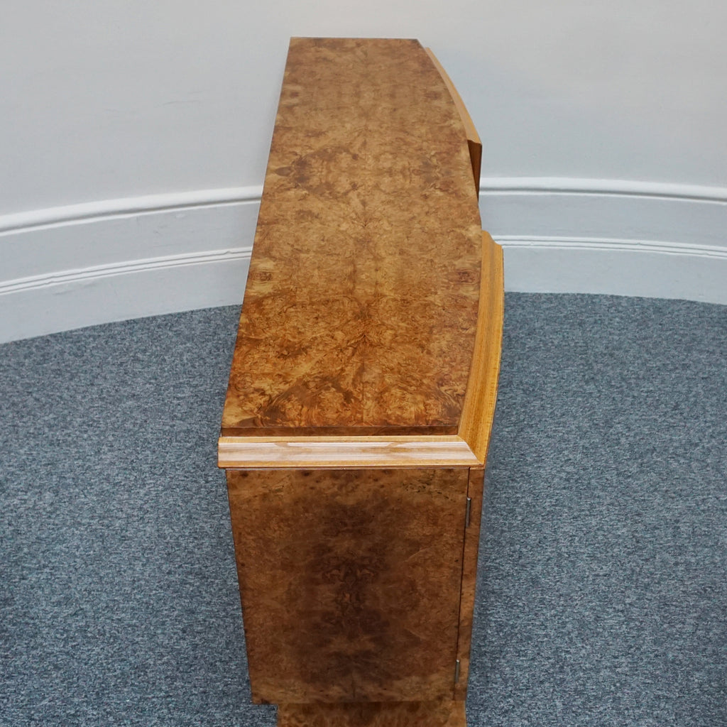 Art Deco 1930's Hille Designer Side Board in Burr Walnut - Jeroen Markies Art Deco