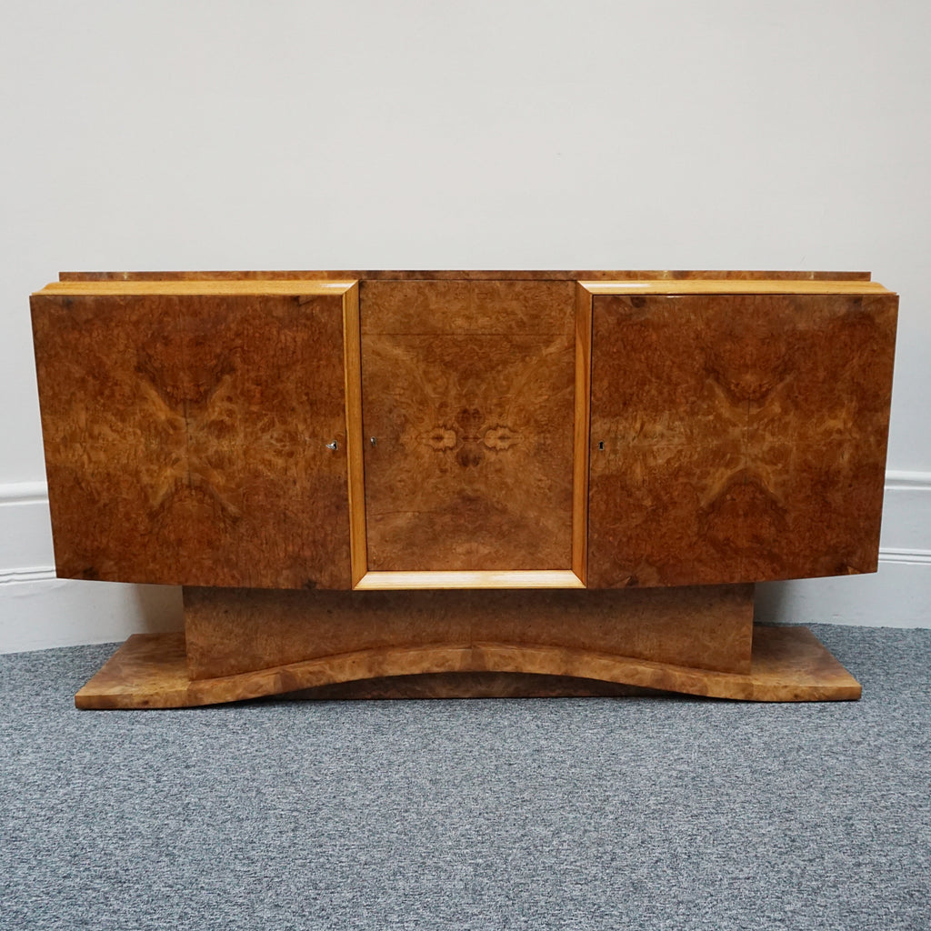 Art Deco 1930's Hille Designer Side Board in Burr Walnut - Jeroen Markies Art Deco