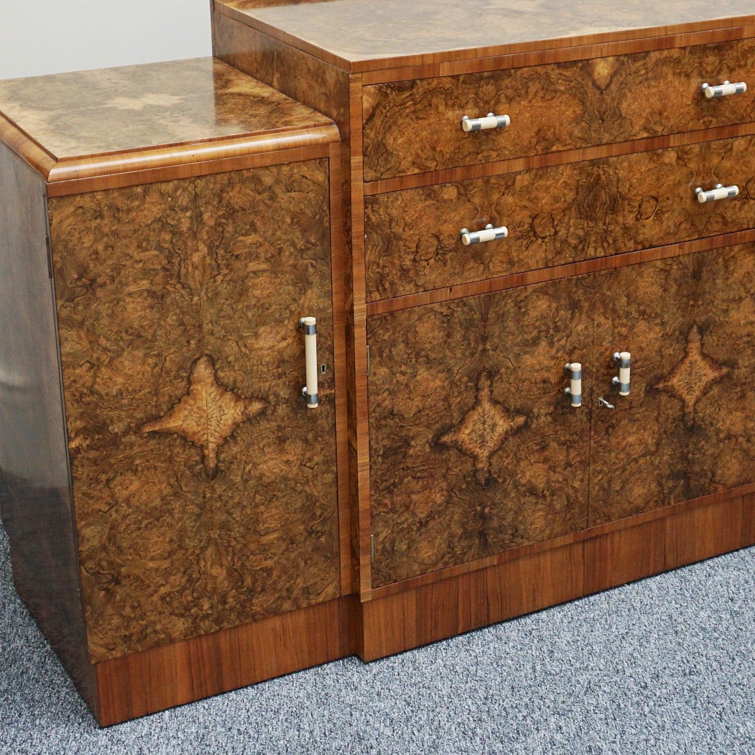 Art Deco Burr Walnut Sideboard - Original Art Deco Furniture - Jeroen Markies Art Deco