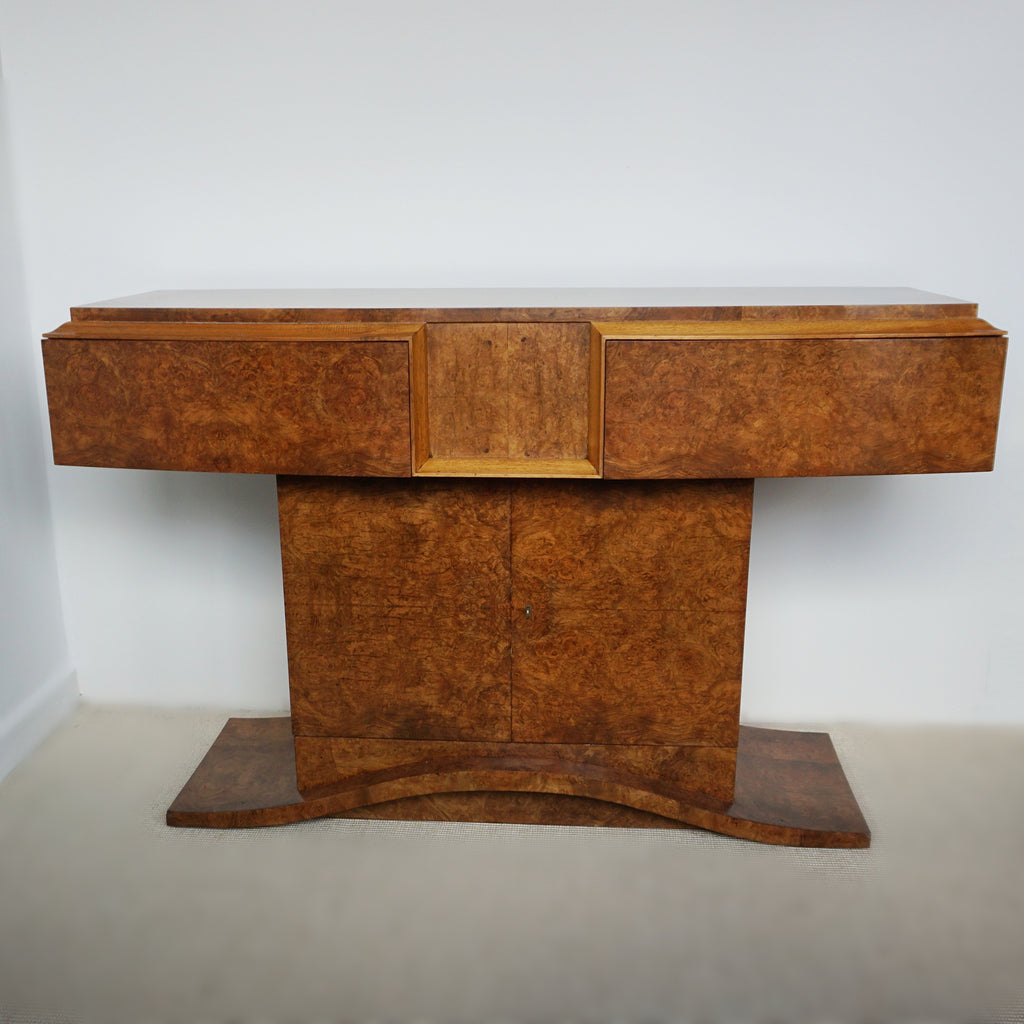 Burr Walnut Console Table by Hille. 1930's English furniture- Jeroen Markies Art Deco